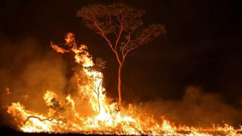Incêndio na Amazônia, em foto de arquivo; desmatamento na região atingiu em 2020 o maior índice nos últimos 12 anos (Foto: Reuters via BBC News)