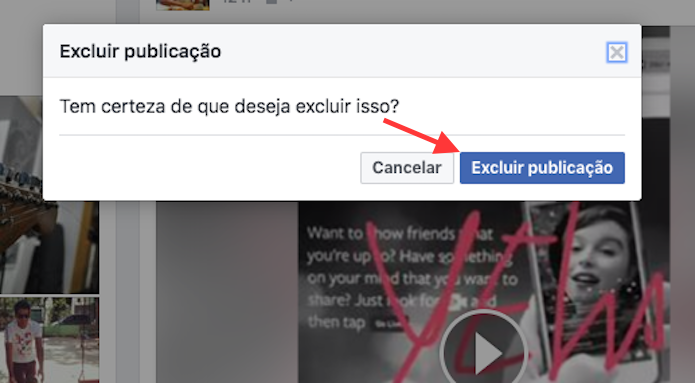 Opção para excluir um vídeo ao vivo do Facebook (Foto: Reprodução/Marvin Costa)