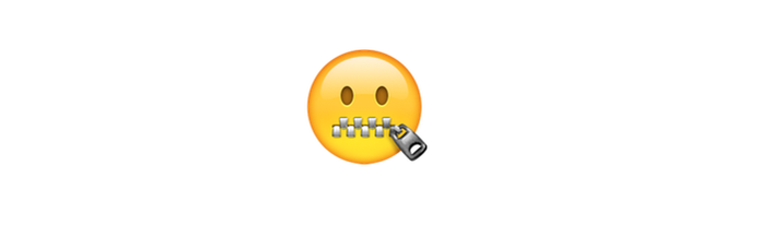 Emoji com boca de zíper pode significar que não há o que comenta sobre algo (Foto: Reproduç�