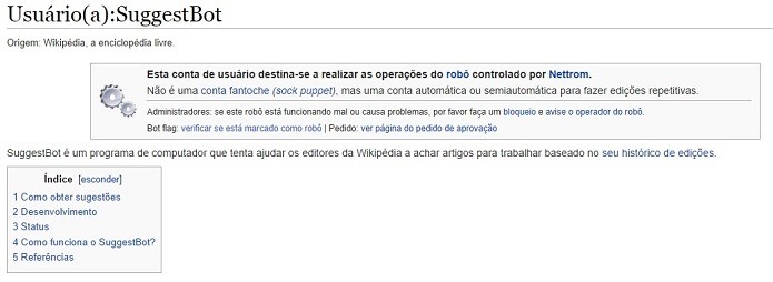SuggestBot dá sugestões de páginas da Wikipédia que precisam de edição (Foto: Reprodução/Raquel Freire)