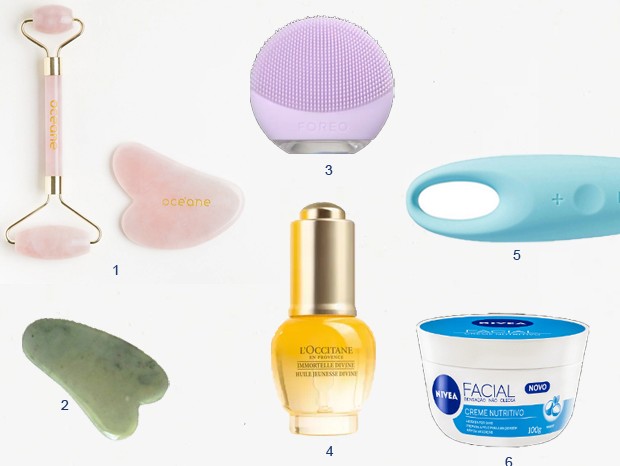produtos para fazer massagem facial (Foto: divulgação)