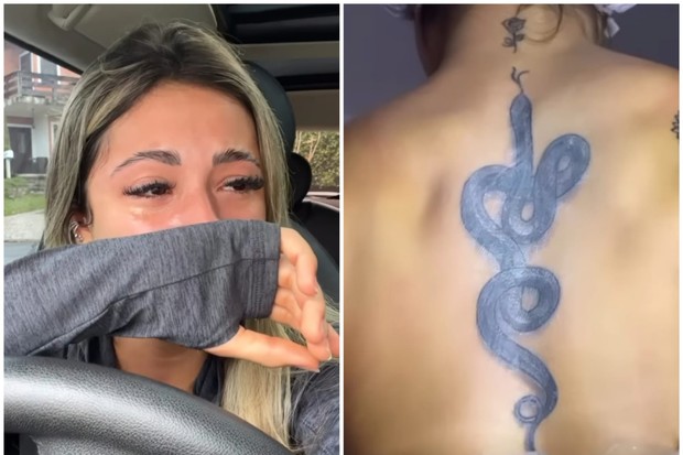 Musa do TikTok tenta clarear tatuagem com creme após se desesperar com resultado (Foto: Instagram)