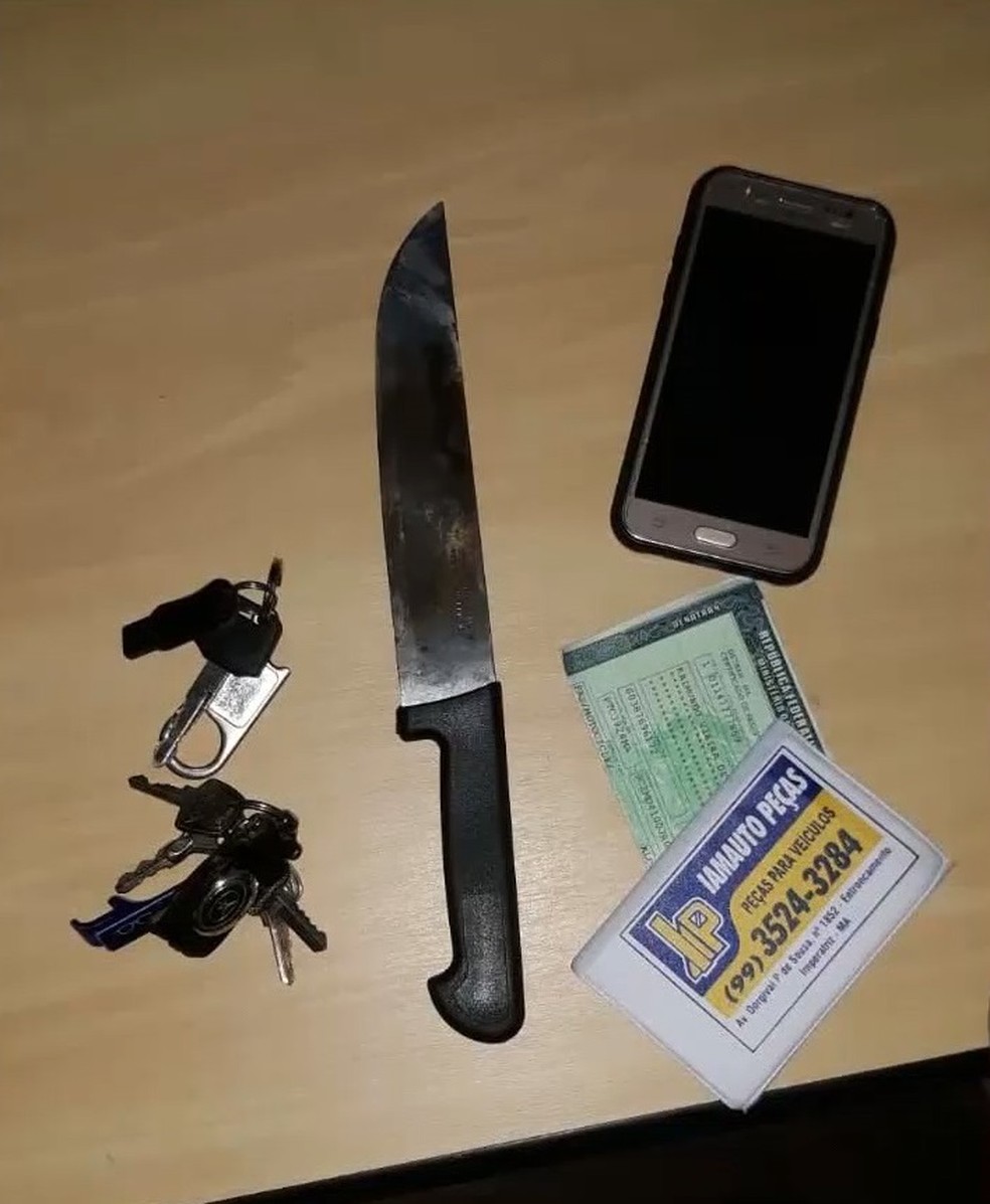 Homem é preso após usar faca aquecida para torturar namorada em Imperatriz, no sul do Maranhão. — Foto: Divulgação/Polícia Militar