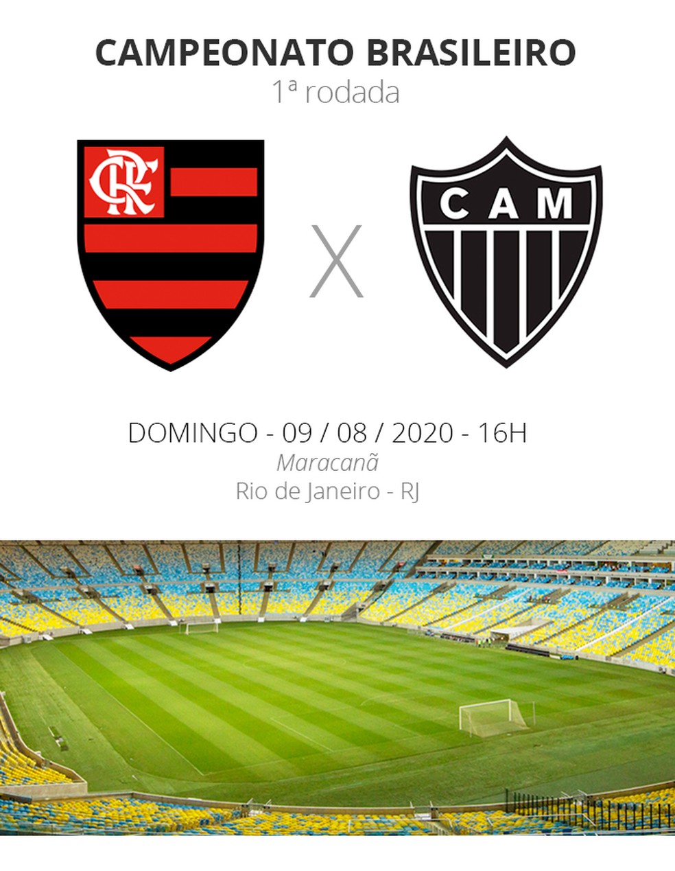 Flamengo e Atlético fazem estreia no Brasileiro neste domingo, no Maracanã — Foto: ge