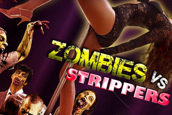O cartaz Zombies Vs Strippers, filme realizado pela  Full Moon Features, a mesma produtora de Corona Zombies, inspirado na pandemia do coronavírus (Foto: Divulgação)