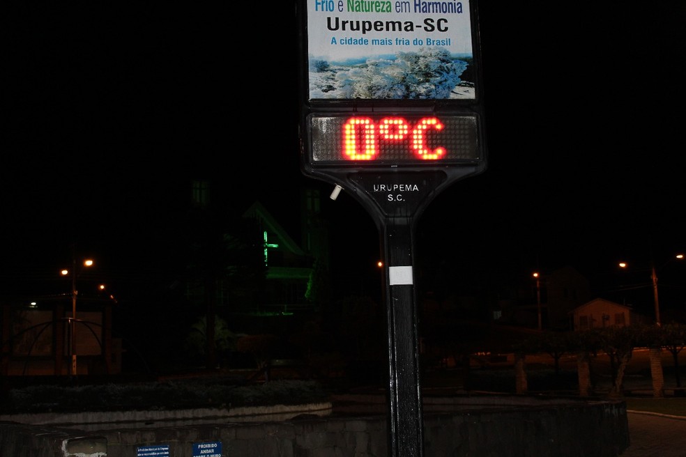 Termômetros em Urupema chegaram a registrar temperaturas abaixo de 0°C (Foto: Marleno Muniz Farias/ Prefeitura de Urupema/ Divulgação)