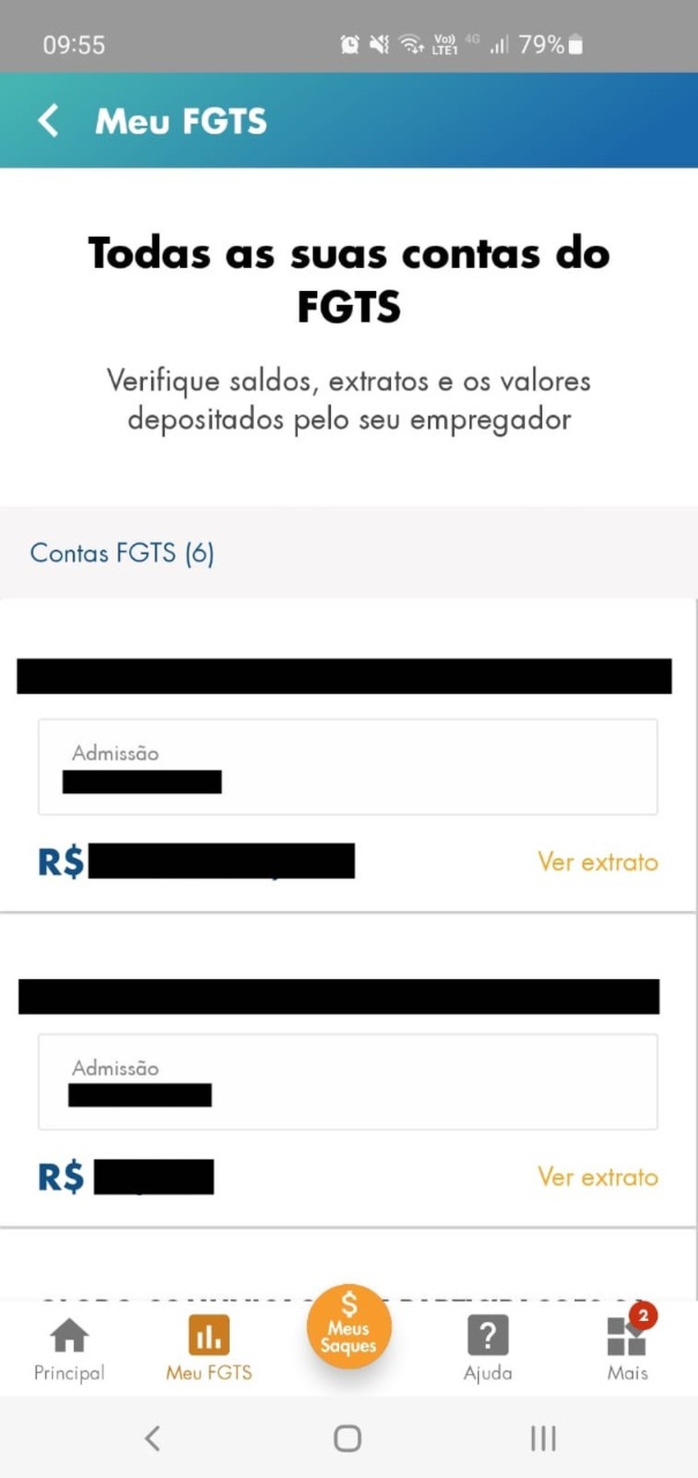 Trabalhador também tem acesso ao saldo de todas as contas vinculadas do FGTS, incluindo as inativas — Foto: Reprodução