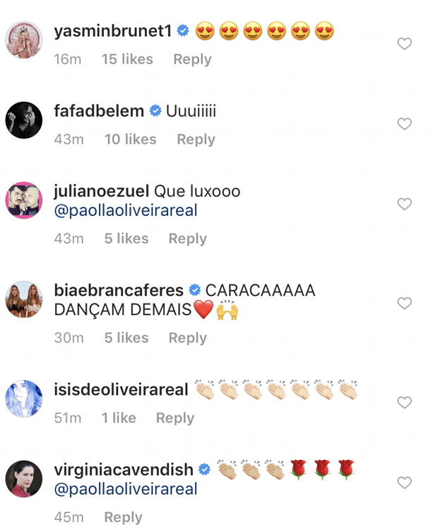 Famosos elogiam Paolla Oliveira em vídeo dançando na web (Foto: Reprodução Instagram) Famosos elogiam Paolla Oliveira em vídeo dançando na web (Foto: Reprodução Instagram)