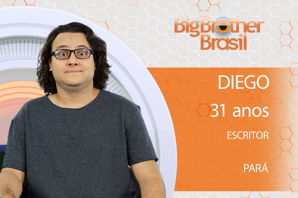 O escritor Diego é participante do 'BBB18' (Foto: Divulgação)