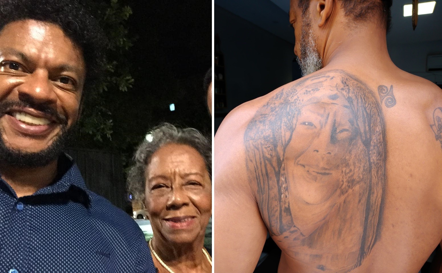 Nill Marcondes perdeu a mãe, Zilda Ferreira, para a Covid-19 no ano passado e fez tatuagem para homenageá-la (Foto: Arquivo pessoal)