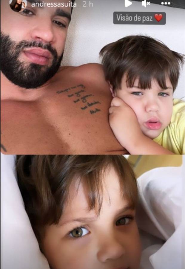 Andressa Suita se derrete por Gusttavo Lima  com os filhos (Foto: Reprodução/Instagram)