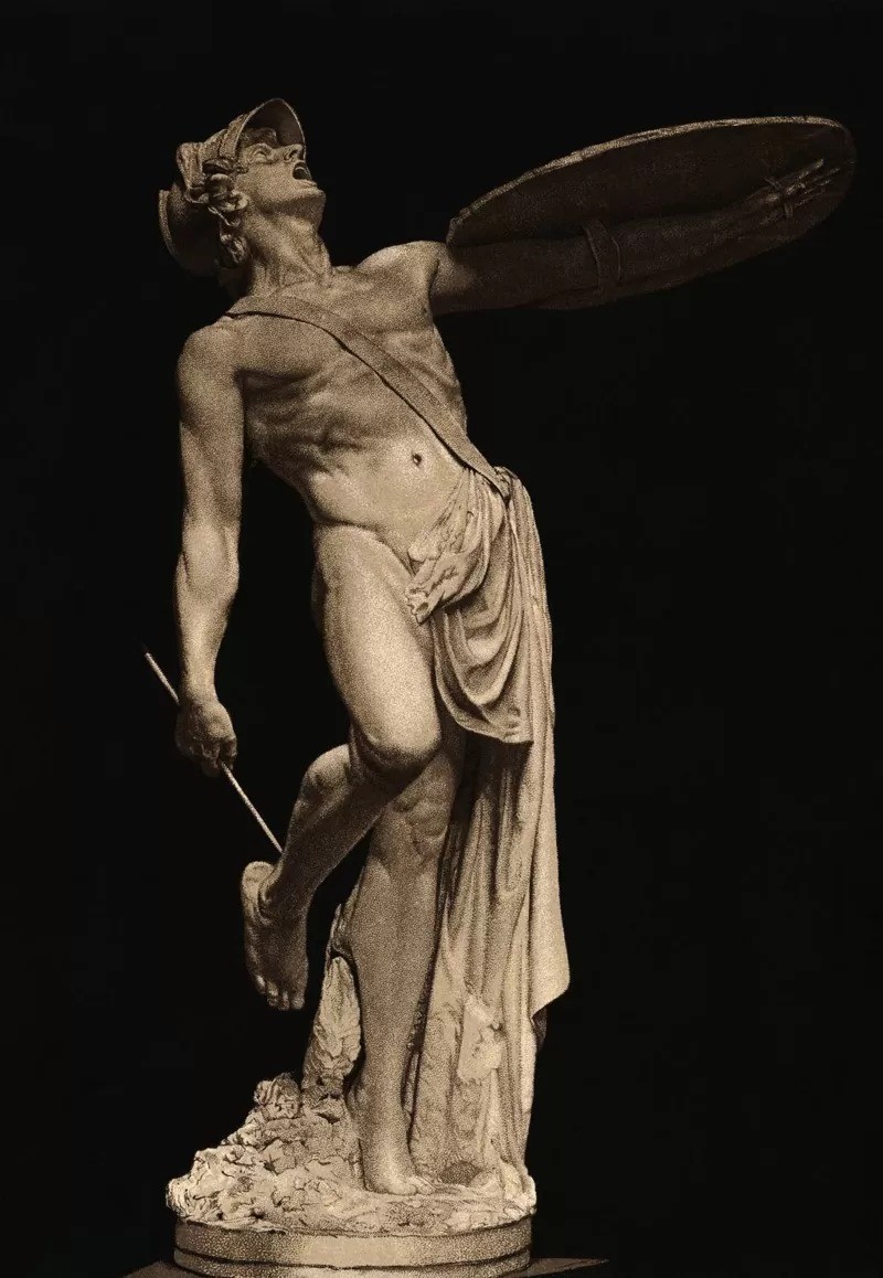 Estátua de Aquiles ferido por uma flecha no calcanhar — a única parte vulnerável do seu corpo (Foto: Getty Images )