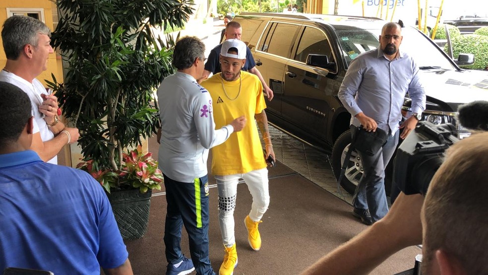 Neymar se apresenta à Seleção em Miami — Foto: Raphael Zarko