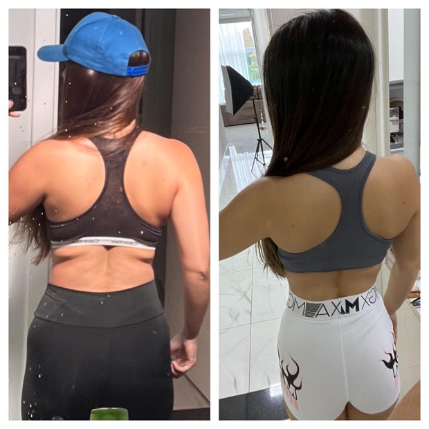 Pamela Drudi faz antes e depois de perder 7 quilos (Foto: Reprodução / Instagram)