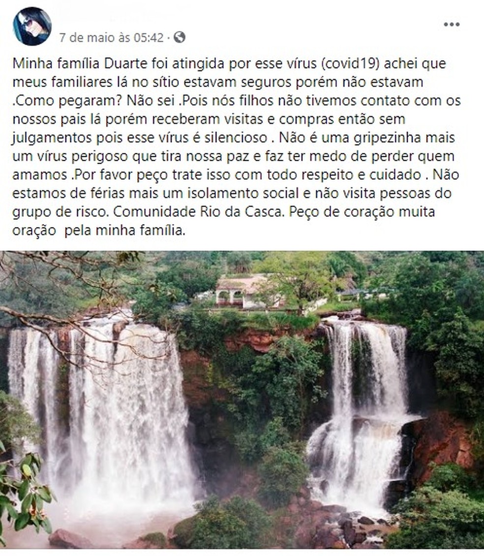 Filha faz desabafo sobre Casos de Covid-19 nos pais — Foto: Arquivo pessoal