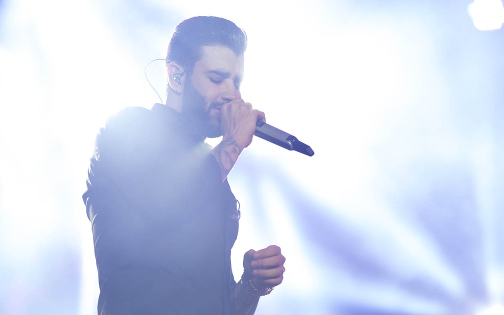 Gusttavo Lima cantou seus sucessos em Barretos 2017 (Foto: Mateus Rigola/G1)