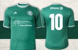 Camisa Palmeiras patrocinador Allianz (Foto: Divulgação)