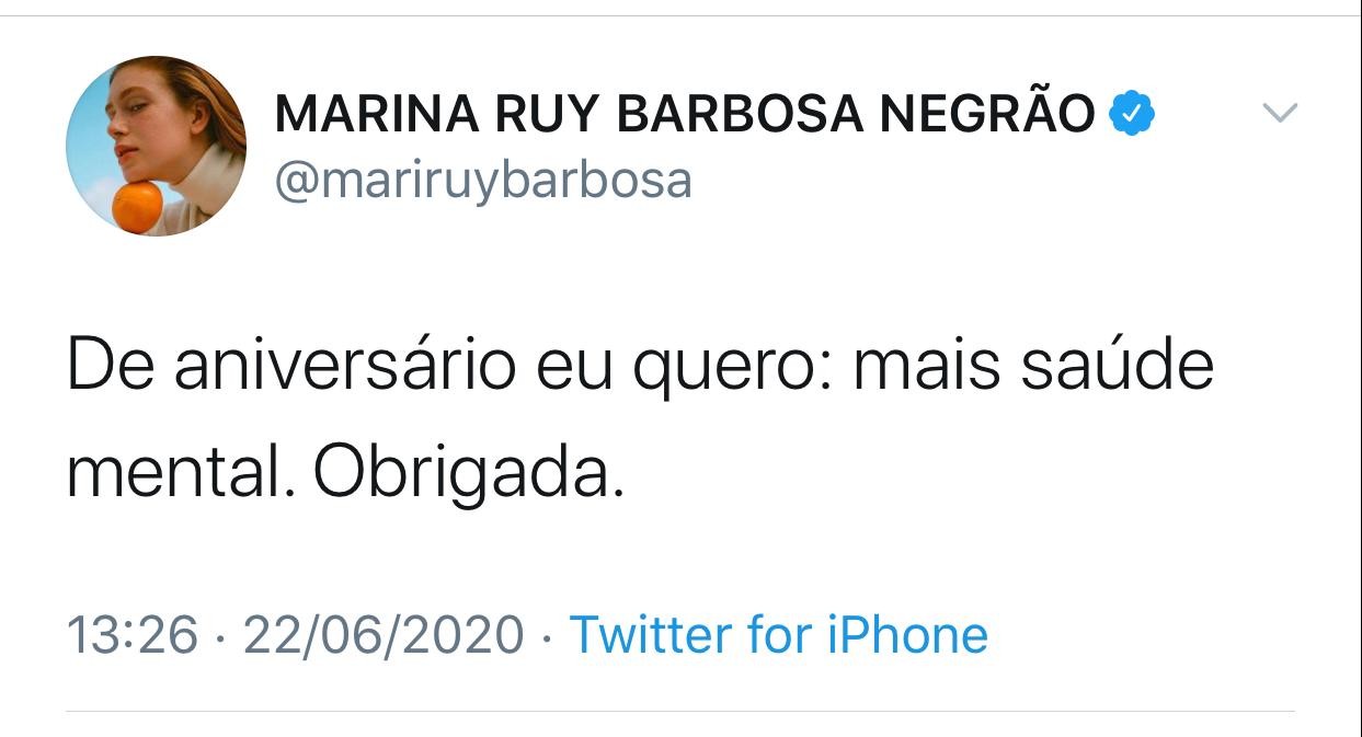 Marina Ruy Barbosa fala sobre seu aniverário no Twitter (Foto: Reprodução/Instagram)