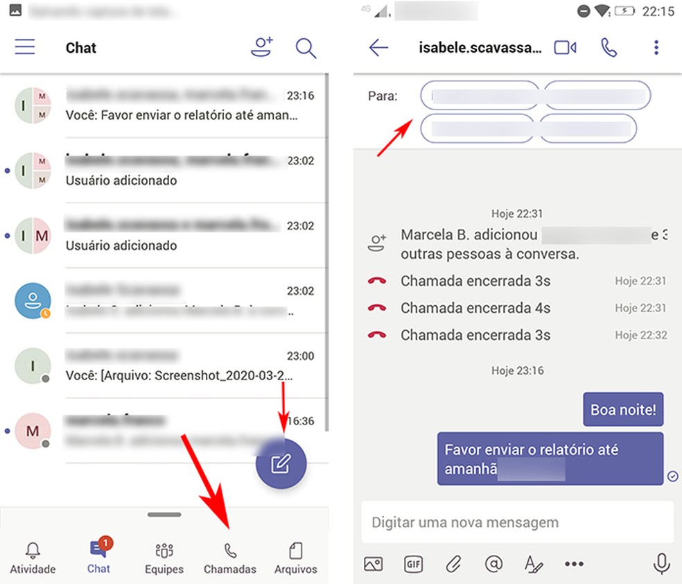 Aprenda a utilizar o chat do Microsoft Teams — Foto: Reprodução/Marcela Franco