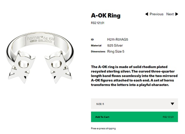Frank Ocean lança anel peniano de diamantes e com ouro (Foto: Reprodução)
