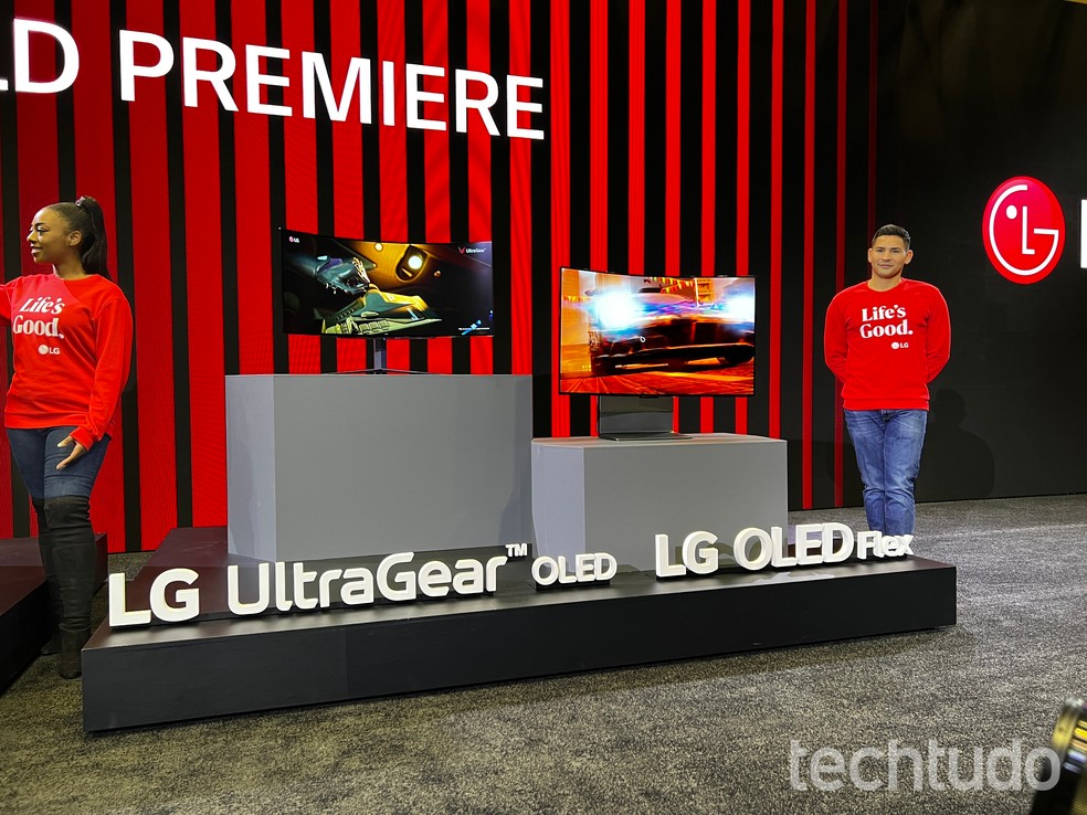 LG UltraGear OLED e LG OLED Flex na CES 2023 — Foto: Rubens Achilles/TechTudo