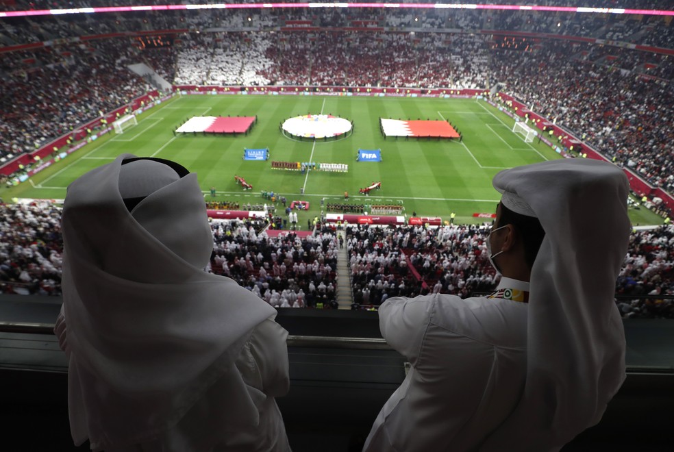 Estádio Al Bayt durante a Copa Árabe: local será palco da abertura da Copa do Mundo de 2022 — Foto: Reuters