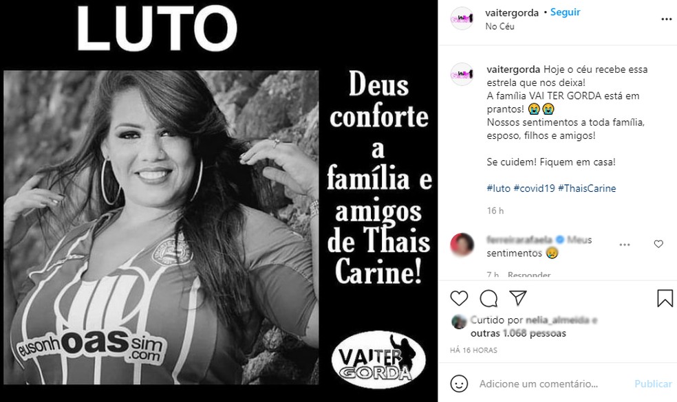 Integrante do Movimento Vai Ter Gorda morre vítima da Covid-19, em Salvador — Foto: Reprodução / Redes Sociais