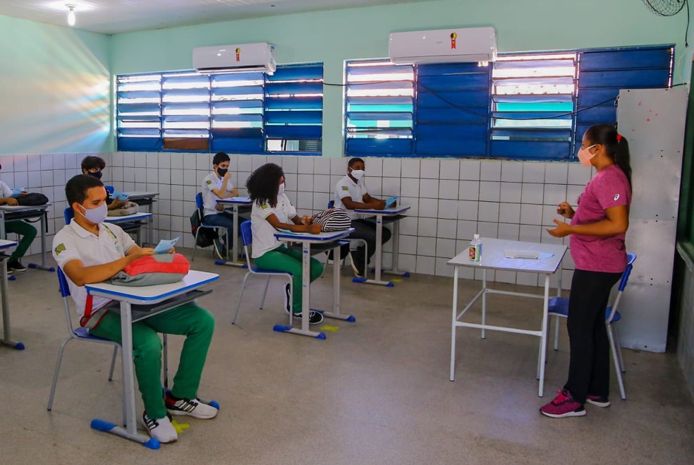 Escolas da rede estadual retomam as aulas presenciais no Piauí — Foto: Divulgação/Seduc