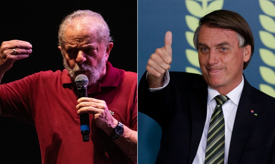 O ex-presidente Luiz Inácio Lula da Silva (PT) e o atual chefe do Executivo, Jair Bolsonaro (PL)
