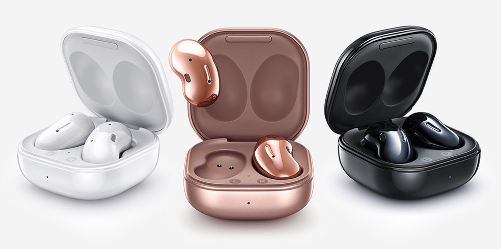 Galaxy Buds Live promete maior integração com dispositivos da Samsung, embora ofereça compatibilidade com o iOS — Foto: Divulgação/Samsung