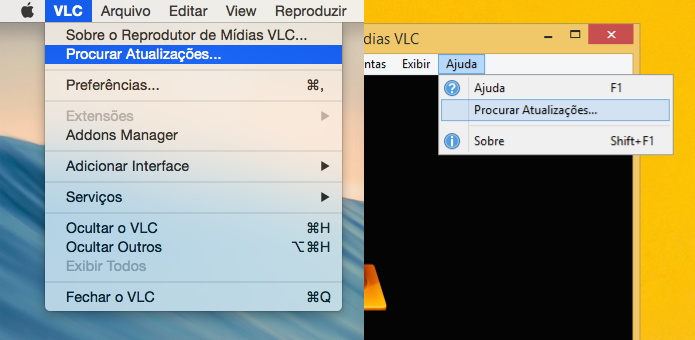 Verificando atualiza??es para o VLC (Foto: Reprodu??o/Helito Bijora)