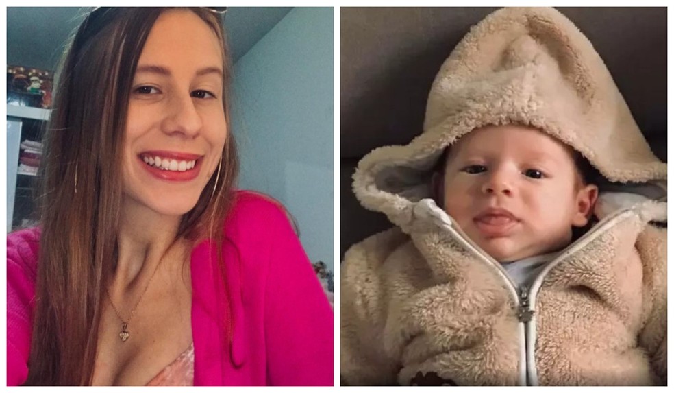 Jessica e bebê Theo foram encontrados mortos em Blumenau — Foto: Redes Sociais/ Reprodução 