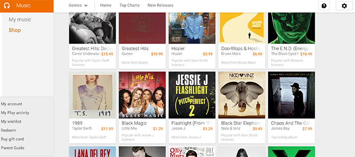 Play Store vende músicas e discos avulsos como no iTunes da Apple (Foto: Reprodução/Elson de Souza)