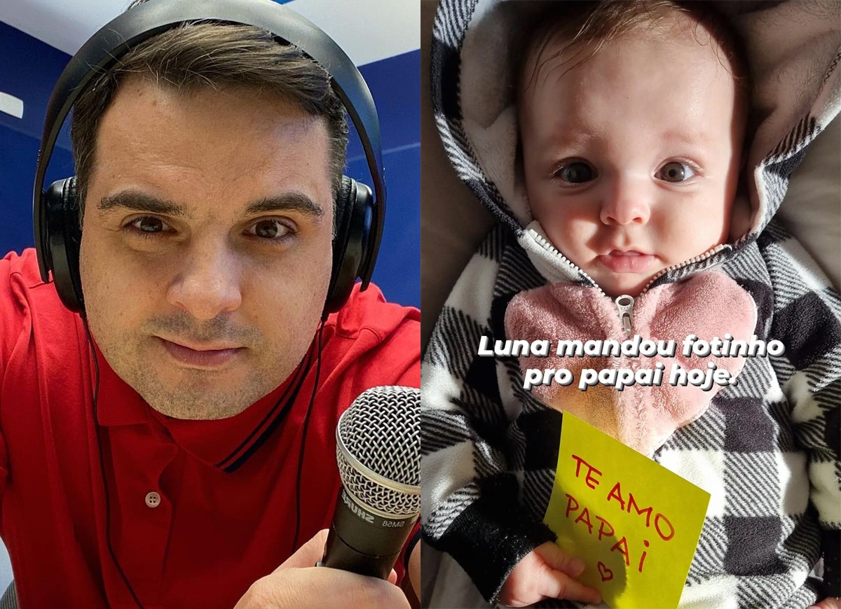 Chico Garcia ganha mensagem da filhinha de 3 meses, Luna (Foto: Reprodução/Instagram)