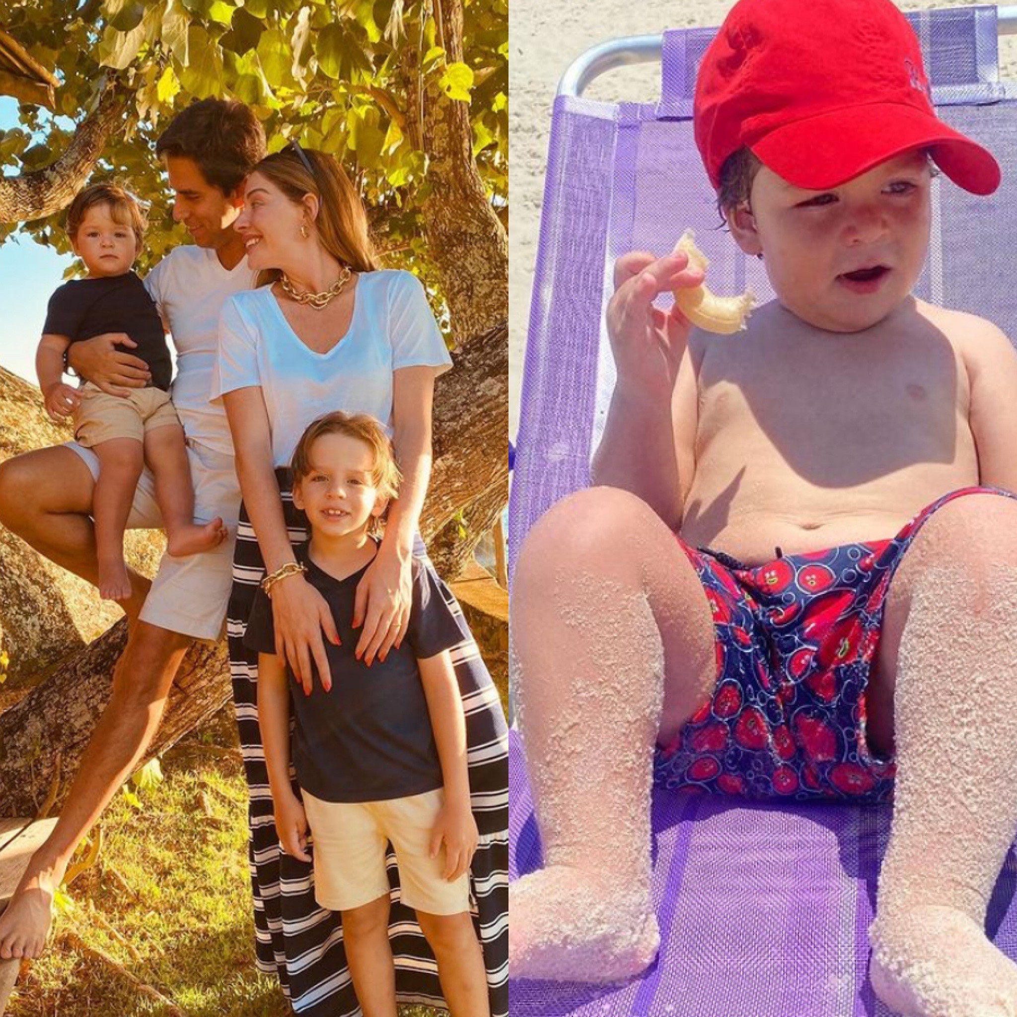 Luma Costa derrete web ao compartilhar fotos do filho curtindo a praia: 