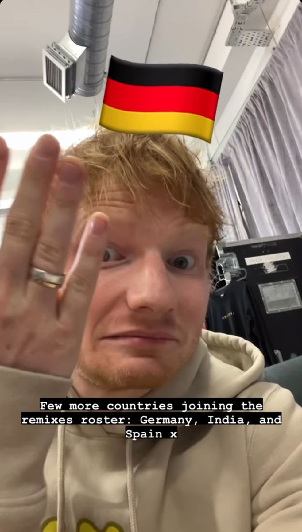 Ed Sheeran divulga novos países que farão remix de '2step' — Foto: Instagram