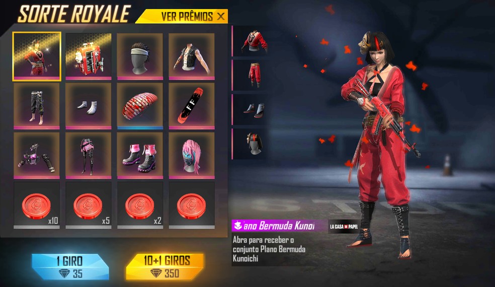 Free Fire E La Casa De Papel Diamante Royale Traz Skin Plano Bermuda Kunoichi Free Fire Ge ¿qué podemos hacer con los diamantes de free fire? diamante royale traz skin plano bermuda