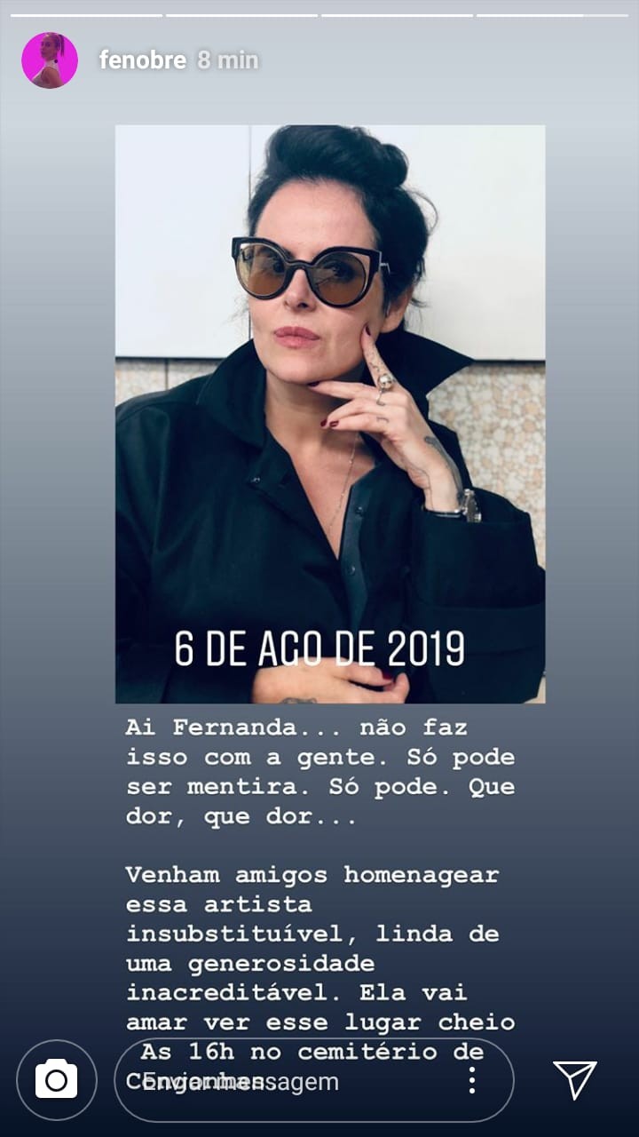 Fernanda Nobre lamenta morte de Fernanda Young (Foto: Reprodução/Instagram)