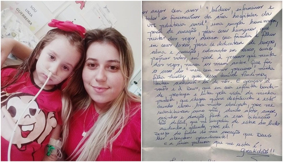 M&atilde;e escreveu carta para homenagear profissionais da sa&uacute;de em Rio Preto &mdash; Foto: Arquivo Pessoal 