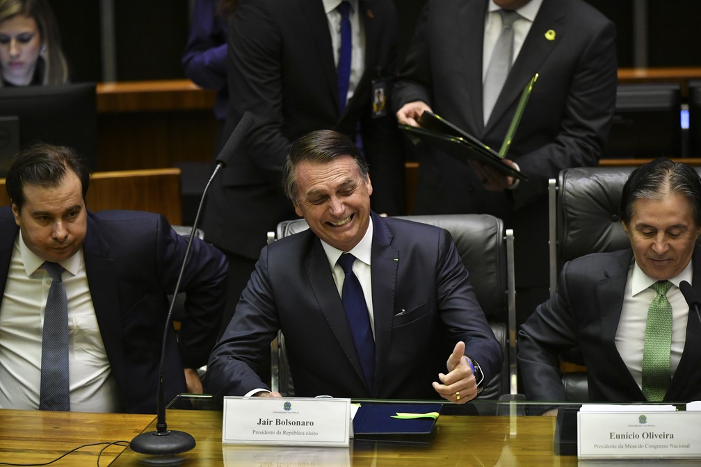 Jair Bolsonaro durante cerimônia de posse — Foto: Nelson Almeida/AFP