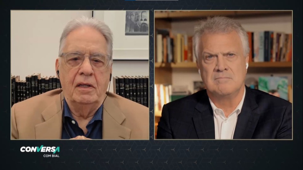 Pedro Bial recebe FHC nesta terça-feira, 18/5 — Foto: Reprodução/TV Globo