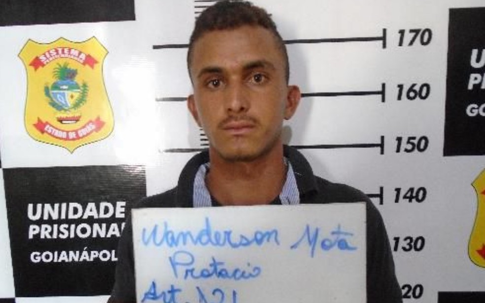 Wanderson Mota Protácio é suspeito de matar três pessoas em Corumbá de Goiás, Goiás — Foto: Reprodução/TV Anhanguera