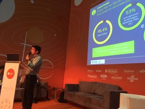 Guilherme Camargo, fundador da Sioux, apresenta pesquisa Game Brasil 2015 na Campus Party (Foto: Bruno Souza Araujo/G1)