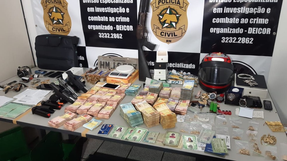 Polícia Civil prende 5 suspeitos de tráfico de drogas, organização criminosa e lavagem de dinheiro na Grande Natal — Foto: Sérgio Henrique Santos/Inter TV Cabugi
