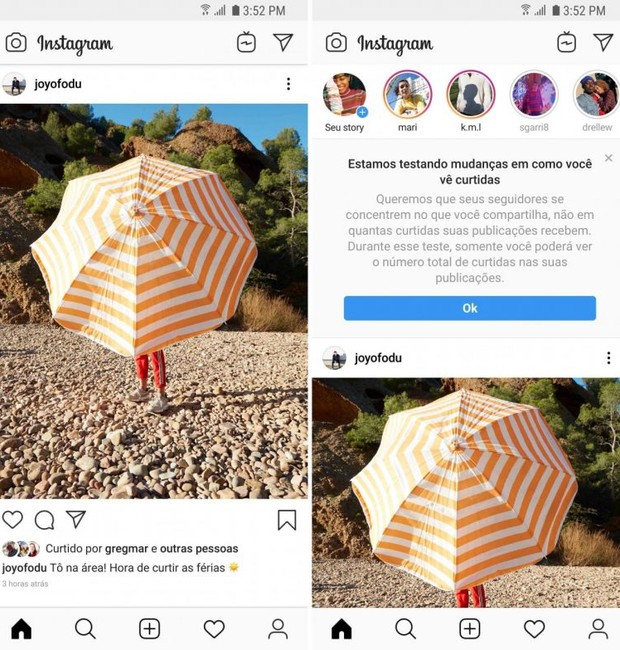 Instagram inicia testes que impede visualizar a quantidade de curtidas nas fotos (Foto: Instagram/ Reprodução)