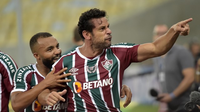 Fred festeja em Fluminense x Vila Nova