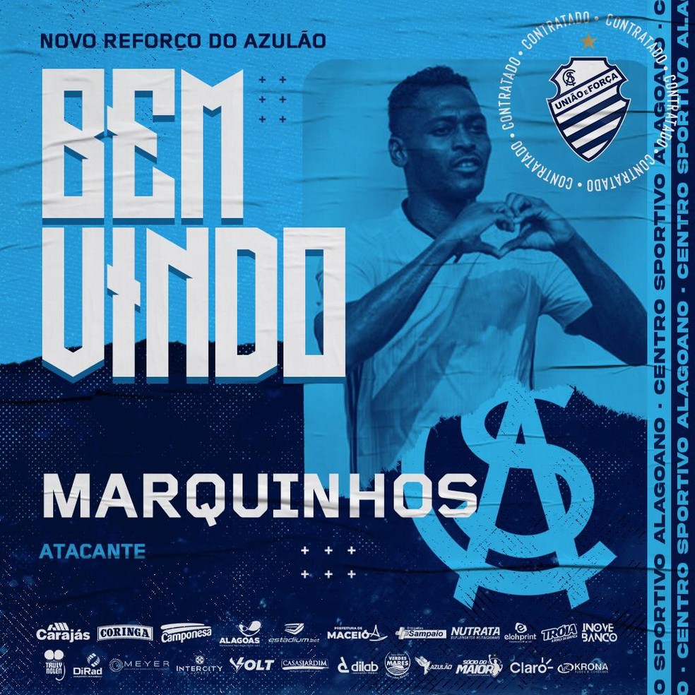 CSA anuncia contratação do atacante Marquinhos — Foto: ASCOM CSA