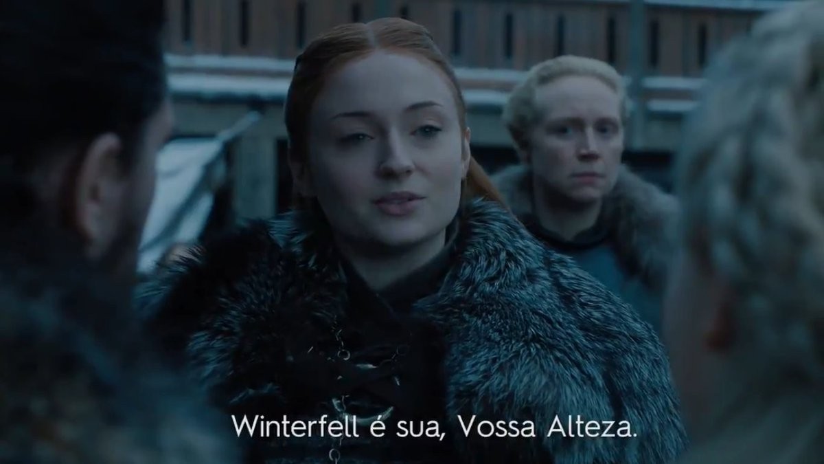 Sansa recebendo Daenerys em Winterfell na oitava temporada de GoT (Foto: Divulgação)