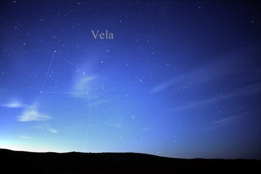 Representação da Constelação Vela no hemisfério celestial sul (Foto: Wikimedia Commons )
