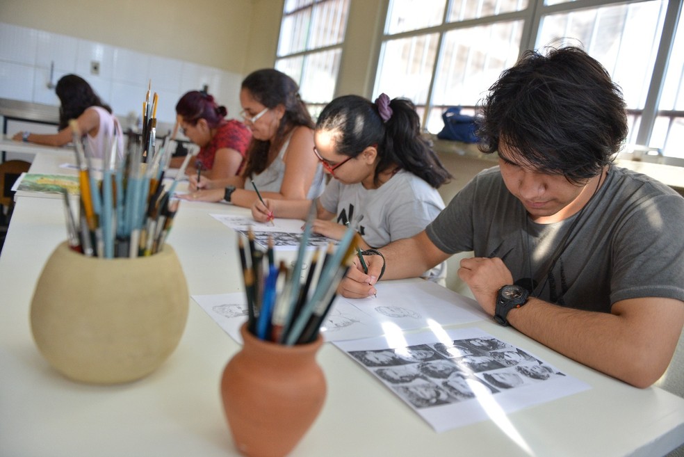 Curso de pintura Amazonas — Foto: Michael Dantas/Secretaria de Cultura do Amazonas 